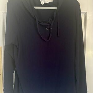 Market & Spruce Navy Blue Hooded Top